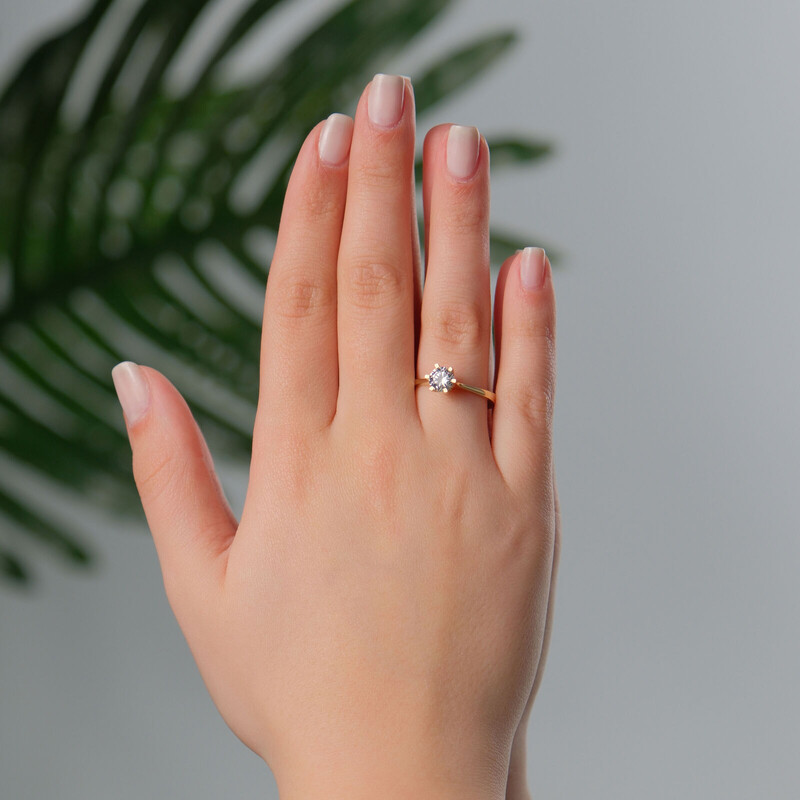 Klasik Tektaş Altın Yüzük