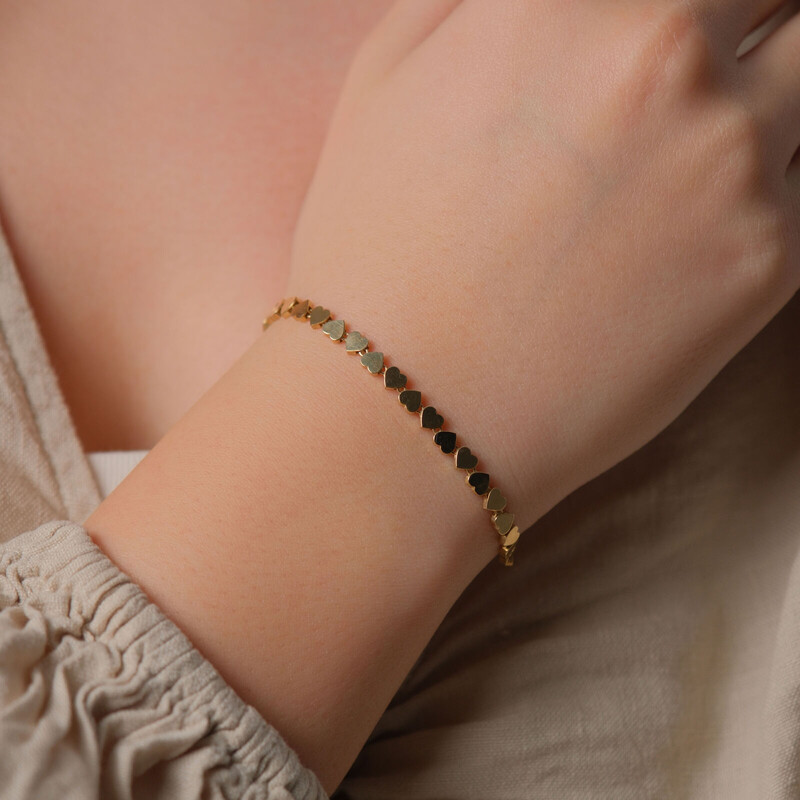 Minimal Kalp Sıralı Bileklik