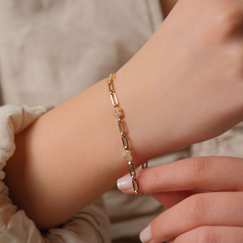 Zarif Kalp Detaylı Bileklik